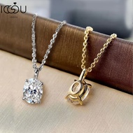 IOGOU Oval Cut 7x9mm D Color Moissanite Necklace for Women 2CT Solitaire Lab Imitation Diamond Charm