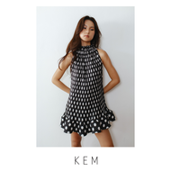 Baja Mini Dress - Black Polka Dot