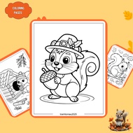 Set of 49/25/10 coloring pages, Squirrel picture book, A4, A5 paper 160gsm thick SR994D