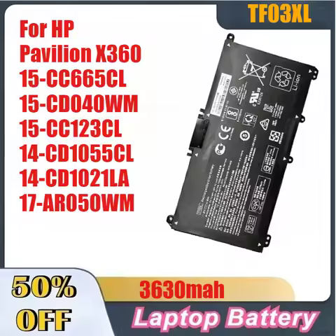 3630mah TF03XL Laptop Battery for HP Pavilion X360 15-CC665CL 15-CD040WM 15-CC123CL 14-CD1055CL 14-C