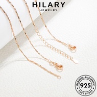 HILARY JEWELRY 925 Korean Gold For 純銀項鏈 Perempuan Women Leher Pendant Chain Sterling Silver Fashion Original Ingot Accessories Perak Rantai Necklace N77