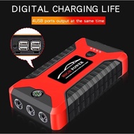 99800 mAh 12v Car Jump Starter Powerbank Emergency LED With Tyre Pump Inflator 4 USB Port Jumper DIY