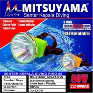 Barangunik2021-Senter Kepala Selam 80 Watt Mitsuyama MS-216 Cahaya Putih/ Kuning/Senter kepala Divin