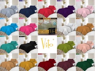 Bed Cover Set - PILIHAN WARNA POLOS - Vito Signature (Flat) - 120x200 (Single)
