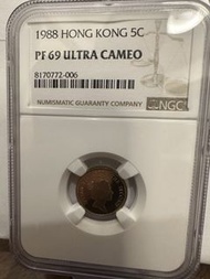 1988年香港五仙硬幣 PF 69 Ultra Cameo