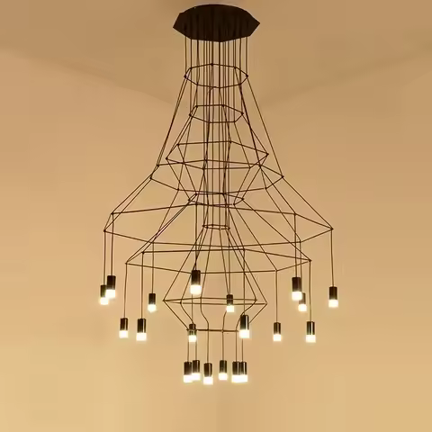 Modern Creative Staircase Led Chandelier Acrylic G9 Living Room Restaurant Villa Pendant Lamp Simple