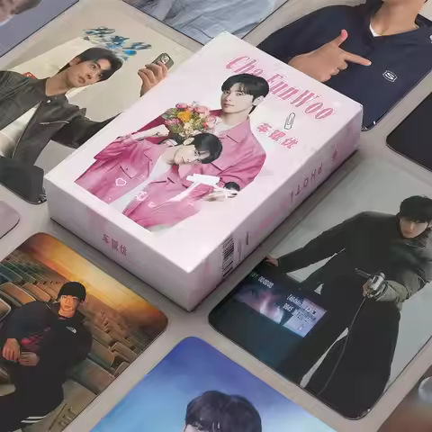 50Pcs/Set Cha EunWoo Laser Lomo Card Korean Star Mini Postcard HD Photocard Fans Collection Cards