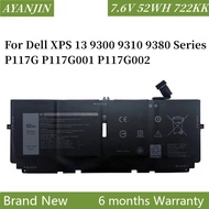 722KK Laptop Battery For Dell XPS 13 9300 9310 9380 Series P117G P117G001 P117G002 2XXFW FP86V WN0N0