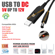 5V up to 12V USB to DC 5.5mm Jack Converter Charging FOR 12V ELECTRIC FAN/Router/Modem/Tv Plus