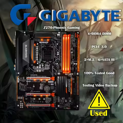 Gigabyte GA-Z270-Phoenix Gaming Motherboard Z270 Socket LGA 1151 DDR4 Support CPU I7 6700K 7700K