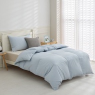 單人/冬月羽絨被/好收納、可機洗、免被套、超保暖-雲灰藍