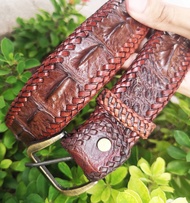 Genuine leather belt Crocodile leather Crocodile leather buckle