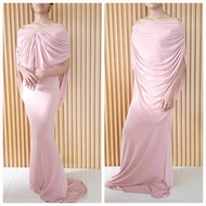 Nida Infinity Draped Long Dress For Party Ninang Wedding Entourage Free and Plus Size - FREE BROOCH