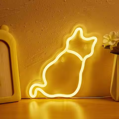 Chi-buy LED Neon cat USB Powered Neon Signs Decor Lamp Signs Birthday Gift Wall Art For Bedroom Room