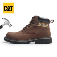 Caterpillar รองเท้าทำงานบุรุษ CAT Cowhide รองเท้าหัวเหล็กรองเท้าความปลอดภัยกลางแจ้งรองเท้าทำงาน