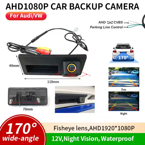 170° AHD1080P Backup Camera for Audi A3 A4 A5 A6 Q3 Q5 Q7 VW GOLF 2.5& VW Volkswagen Passat B5 Tigua