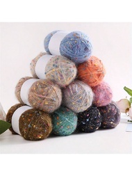 1pc, 50g Mixed Color Acrylic Polyester Blended Yarn, Soft Speckled Handcraft Knitting Yarn For DIY S