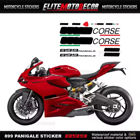 For Ducati 899 Panigale Full Fairing Shell Decal Sticker Tricolor Design Logo Corse 899 Motorcycle L