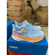 2024 Physical photos HOKA ONE ONE Clifton 9 Shock Absorption Sneakers Running Shoes Cool blue orange