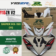 RAPIDO Coverset Yamaha Y15zr Sniper MX I-150 (11) White Body Cover Set Sticker Tanam Stripe