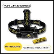 NITECORE HC60 V2 Headlamp 1200 Lumens Rechargeable Utilizes a P9 LED Source Headlight for outdoor