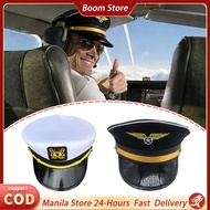 Adjustable Pilot Hat Adult Air Force Cap Unisex Airplane Pilot Cap Stewardess Cosplay Uniform Cap