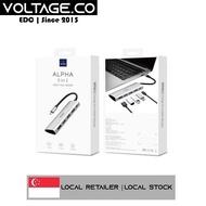 [Local Seller] WiWU A513H Alpha 5-in-1 USB C Hub 3*USB 3.0 USB Type-C 4K HDMI Type-C Adapter Convert