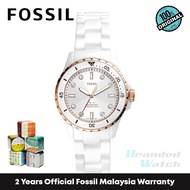 [Official Warranty] Fossil CE1107 Women's FB-01 Three-Hand White Ceramic Watch
