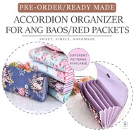 PRE-ORDER / READY Handmade Accordion Organizer Red Packet Ang bao Ang Pow Bills Voucher Pouch Clutch organiser for CNY