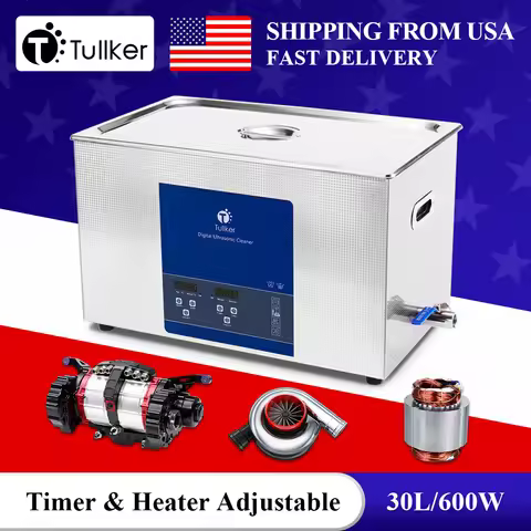 30L Ultrasonic Cleaner Bath Injector PCB Car Parts Ultrasound Wash Engine Metal Rust Oil Degreasing 