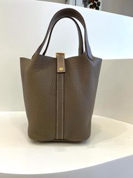 Hermes Picotin 18 大象灰金扣