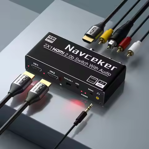 4K HDMI Switcher Audio Extractor 2 in 1 Out Selector with R/L Toslink SPDIF COAXIAL Audio out HDMI A