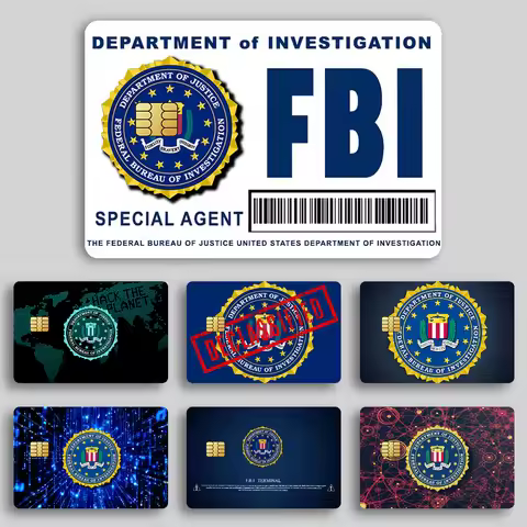F-Federal Bureau of Investigation FBI Film Skin Cover Credit Card Stickers 4PCS Debit Front Decorati