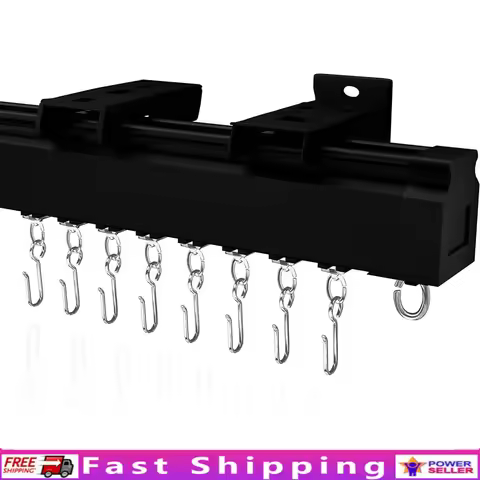 Ceiling Curtain Track Set Heavy Duty Aluminum Room Divider Mounting System Living Shower Bedroom Hos