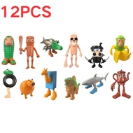 cod 12pcs Brainrot Tung Sahur Figure Toy Tralalero Tralala Figures Bombardino Crocodilo Shimpanzini