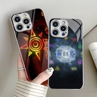 digimon 02 Silver Electroplated Glass Phone Case For Iphone 16 16e 15 Pro Max 14 13 12 Mini 11 Xs Xr