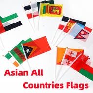 Asian All Country Flag Asia Stick Hand Held Flag Korea,Singapore,Bhutan,Tajikistan,Jordan,Lebanon Wo