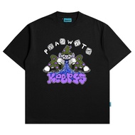 เสื้อยืดสีดำ KEEPFS 16s | ลาย Pawt | ผ้า Cotton 100% เนื้อนุ่ม ใส่สบายทุกวัน | Unisex S-5XL