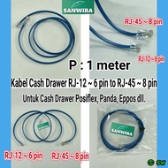 Cash Drawer Cable Rj-12 ~ 6 Pin To Rj-45 ~ 8 Pin - Length: 1 Meter
