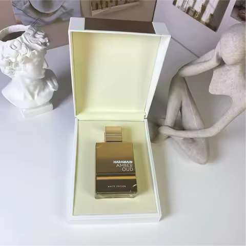 Al Haramain Amber Oud White Edition Unisex Long-Lasting Eau De Parfum Spray 60ML Portable Fragrance 