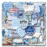 57PCS Blue Bookish Stickers Waterproof Decals for Laptop Ebook Reader Water Bottle Book Sticker