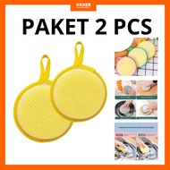 PACKAGE 2 PCS Multipurpose Dishwashing Sponges with Two Smooth and Coarse Textures Practical Kitchen