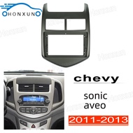 Honxun 9 inch radio frame Head Unit cover facia plate player facia plate 2din Stereo center panel Car Player Cover for Chevy Aveo Sonic 2011 2012 2013