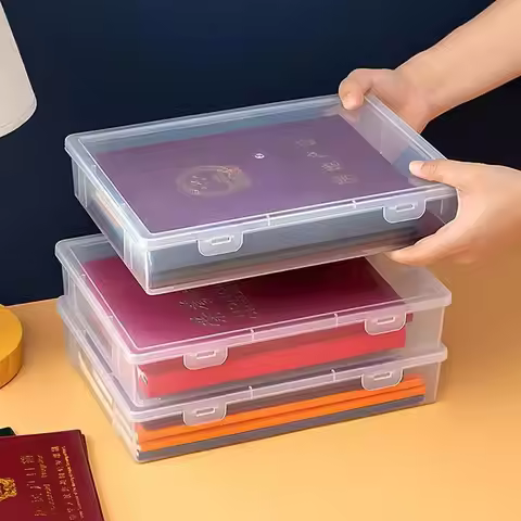 1Pcs School Home Office Supplies Document Storage Container Plastic Transparent A4 A5 File Organizer