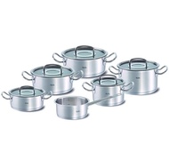 Fissler Original-Profi Cookware 11-Piece Set Glass Lids 不鏽鋼煲連玻璃蓋