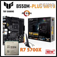CGHIO AMD Ryzen 7 5700X โปรเซสเซอร์ซีพียูคอมโบพร้อม B550M เกม TUF ASUS AM4พร้อมกับเมนบอร์ด WIFI II M