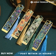 [Post 24H] Retro Floral Metal Bookmark Hollow Bronzing Bookmark With Tassel For Book Club Readers Wr