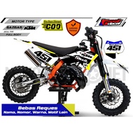 Mini Trail gazgas 50cc Striping Sticker KTM 50cc/ SSR 50cc Full Body/ Requesbebas