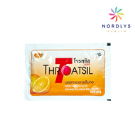 THROATSIL OTC โทรทซิล ยาอมแก้เจ็บคอ รสส้ม ซอง 8 เม็ด สูตรเดียวกับ Strepsil