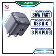Ugreen Kepala Charger Fast Charge Charger 35W Gan Chargers With Usb C and Usb A Output Wall Charger 